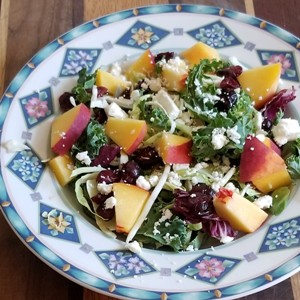 Kale Vegetable Salad with Peach Vinaigrette Recipe